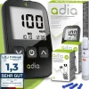 diabetikerbedarf adia Blutzuckermessgerät mg/dl mit 110 Teststreifen, 10 Lanzetten, 1 Stechhilfe, 1 Etui