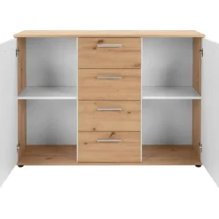 Die Möbelfundgrube Jelsi 210 x 85 x 35 cm artisan eiche (nachbildung)/weiß