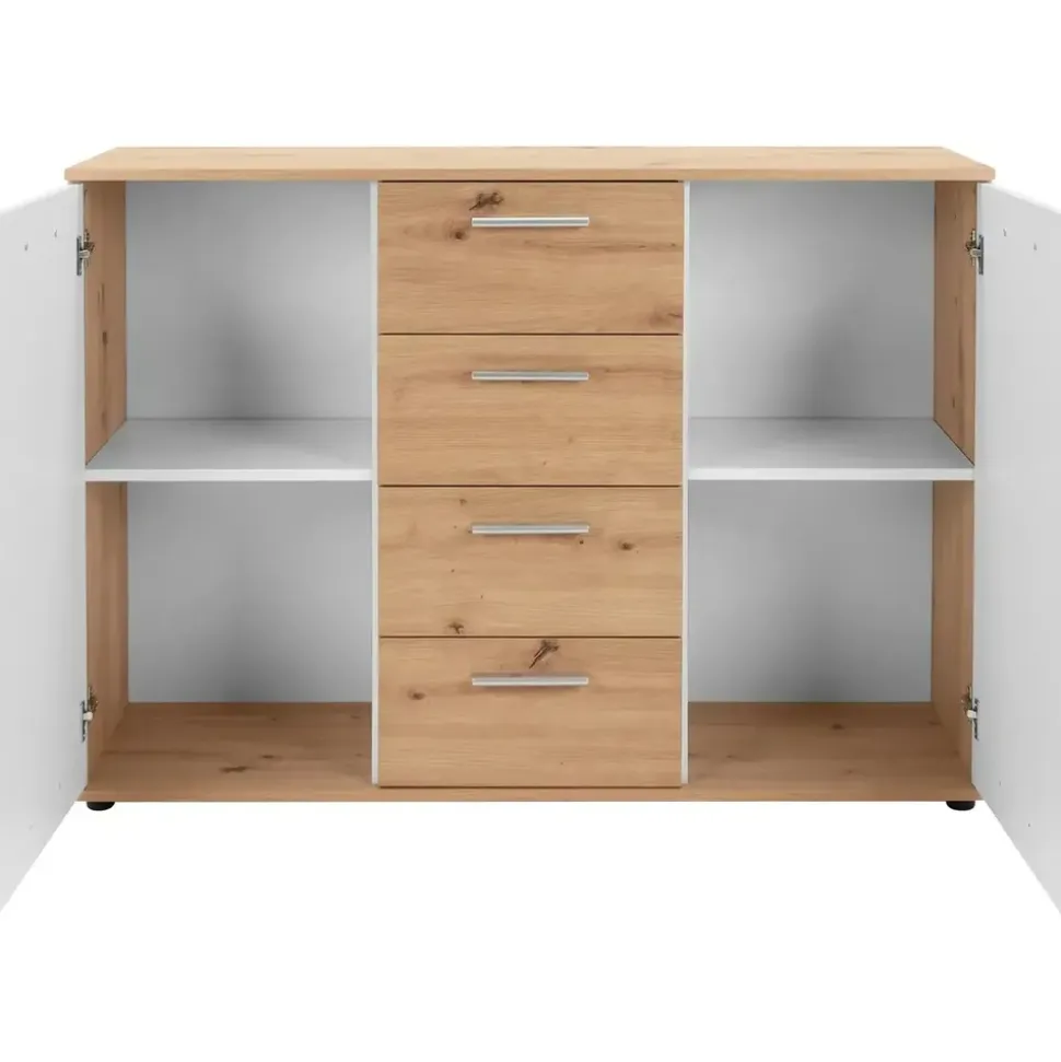 Die Möbelfundgrube Jelsi 210 x 85 x 35 cm artisan eiche (nachbildung)/weiß