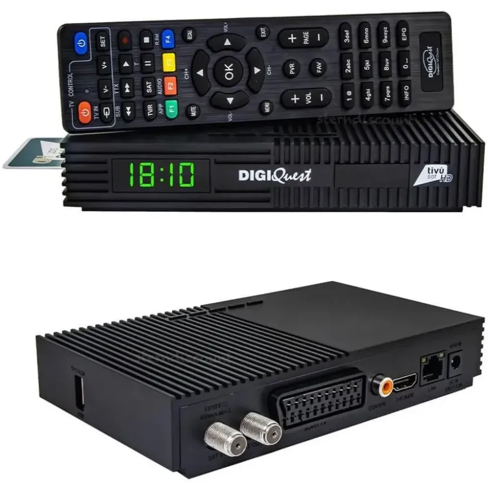 DIGIQuest Ti9 Full HD DVB-S2, HEVC – Italienisches Fernsehen (RAI, Mediaset, LA7) Hotbird 13° +