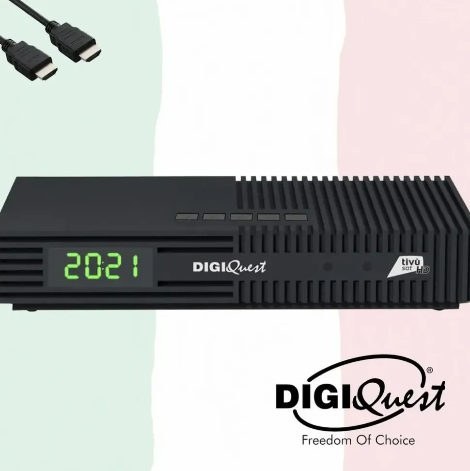 DIGIQuest Ti9 Full HD DVB-S2, HEVC – Italienisches Fernsehen (RAI, Mediaset, LA7) Hotbird 13° +