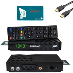 DIGIQuest Ti9 Full HD DVB-S2, HEVC – Italienisches Fernsehen (RAI, Mediaset, LA7) Hotbird 13° +