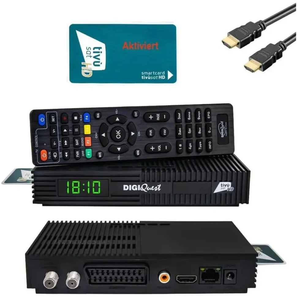 DIGIQuest Ti9 Full HD DVB-S2, HEVC – Italienisches Fernsehen (RAI, Mediaset, LA7) Hotbird 13° +