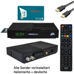 DIGIQuest Ti9 Full HD DVB-S2, HEVC – Italienisches Fernsehen (RAI, Mediaset, LA7) Hotbird 13° +