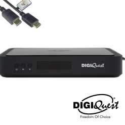 DIGIQuest TiVuSat Smartcard + DIGIQuest Q99 4K Combo Receiver mit WiFi Stick - tivùsat zertifiziert (nicht aktiviert), HEVC HDR, Rai Mediaset LA7, PVR ready, LAN, inkl. HDMI