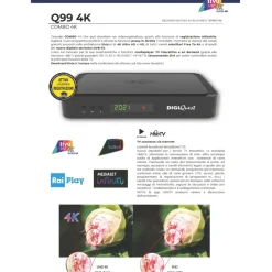 DIGIQuest TiVuSat Smartcard + DIGIQuest Q99 4K Combo Receiver mit WiFi Stick - tivùsat zertifiziert (nicht aktiviert), HEVC HDR, Rai Mediaset LA7, PVR ready, LAN, inkl. HDMI