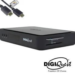 DIGIQuest TiVuSat Smartcard Schwarz + DIGIQuest Q99 4K Sat Receiver - tivùsat (bereits aktiviert), - Schwarz