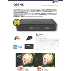 DIGIQuest TiVuSat Smartcard Schwarz + DIGIQuest Q99 4K Sat Receiver - tivùsat (bereits aktiviert), - Schwarz