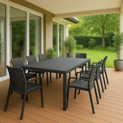 Dmora Outdoor Lounge Set Manarola 8-tlg. Anthrazit