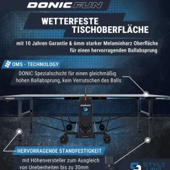 Donic Schildkröt Tischtennisplatte Style 1000 Outdoor Grau