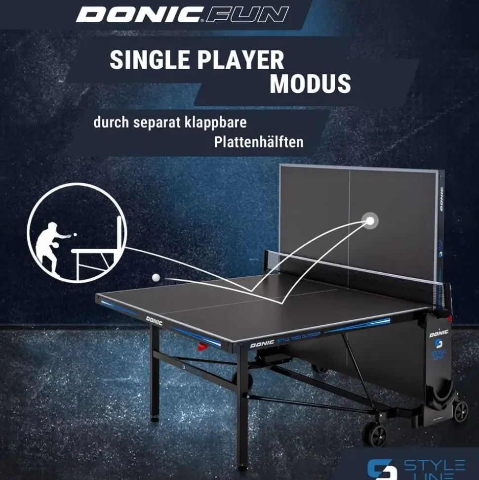 Donic Schildkröt Tischtennisplatte Style 1000 Outdoor Grau