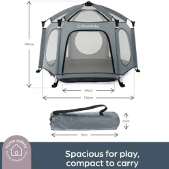 Dreambaby Laufstall mit Pop-Up Funktion, 6eckiger Reiselaufstall mit Dach faltbar