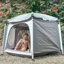 Dreambaby Laufstall mit Pop-Up Funktion, 6eckiger Reiselaufstall mit Dach faltbar