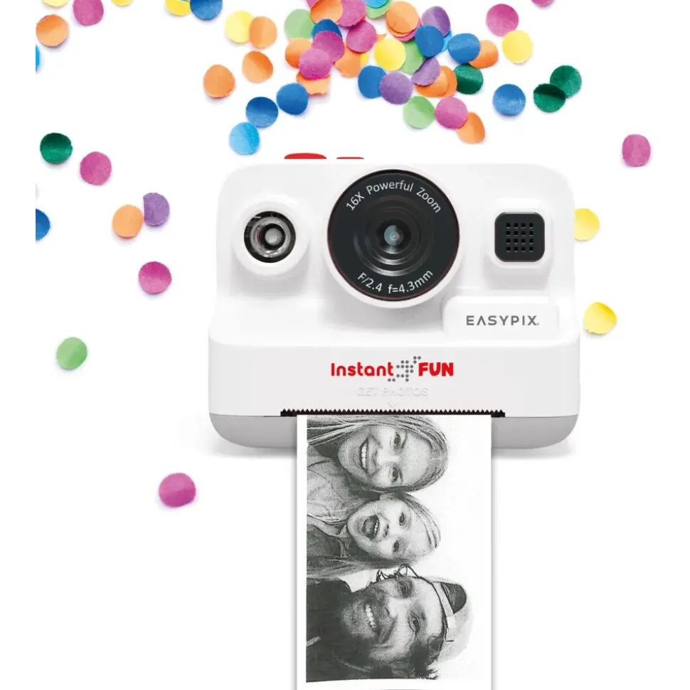 Easypix InstantFUN Digitale Sofortbildkamera Weiß