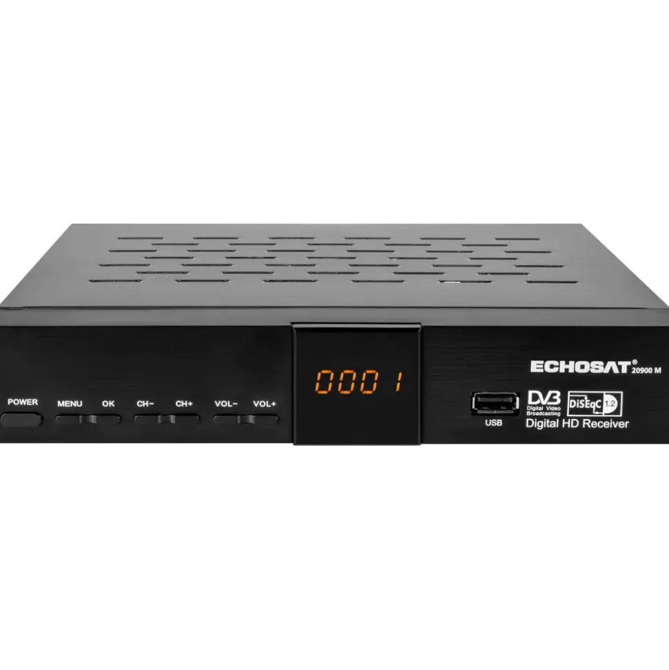 Echosat OM-20900M – HD Sat-Receiver, SCART, HDMI – Schwarz