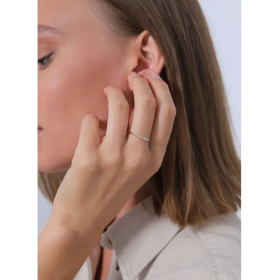 Elli Ring 925 Silber Verlobungsring in gold, | Gr.: 52