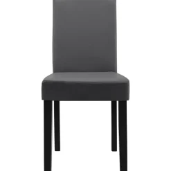 [en.casa] Esstisch Eiche antik mit 6 Stühlen dunkelgrau Kunstleder gepolstert 140x90 Essgruppe Esszimmer