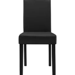 [en.casa] Esstisch Eiche antik mit 6 Stühlen schwarz Kunstleder gepolstert 140x90 Essgruppe Esszimmer