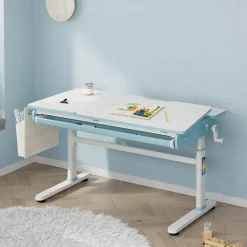 [en.casa] Kinderschreibtisch Kuosa Blau / Weiß