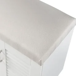 [en.casa] Løten 120 x 97 x 36 cm mit Sitzbank weiß / weiß