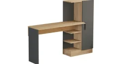 [en.casa] Schreibtisch Varhalo Eichenoptik / Anthrazit