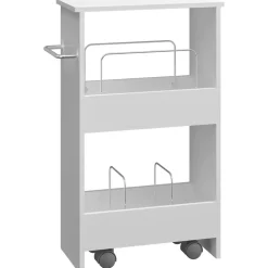 [en.casa] Servierwagen, Rollwagen Katra 67x40x20 cm Weiss