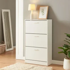 [en.casa] Sykkylven 60 x 103 x 24 cm mit 3 Klappen weiß / weiß