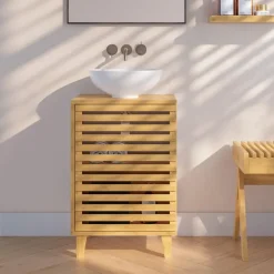 [en.casa] Waschbeckenunterschrank Iveland 40 x 60 x 30 cm Beige