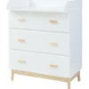 [en.casa] Wickelkommode Sarievn mit Wickelauflage 100x80x53 cm Weiß