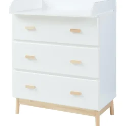 [en.casa] Wickelkommode Sarievn mit Wickelauflage 100x80x53 cm Weiß