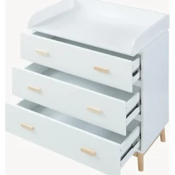 [en.casa] Wickelkommode Sarievn mit Wickelauflage 100x80x53 cm Weiß