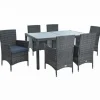 Estexo Poly-Rattan Set 6-tlg. Anthrazit-Grau