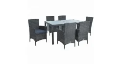 Estexo Poly-Rattan Set 6-tlg. Anthrazit-Grau
