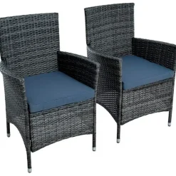 Estexo Poly-Rattan Set 6-tlg. Anthrazit-Grau