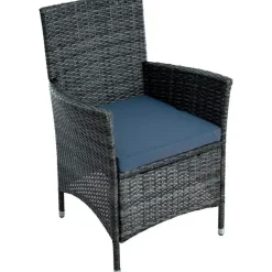 Estexo Poly-Rattan Set 6-tlg. Anthrazit-Grau