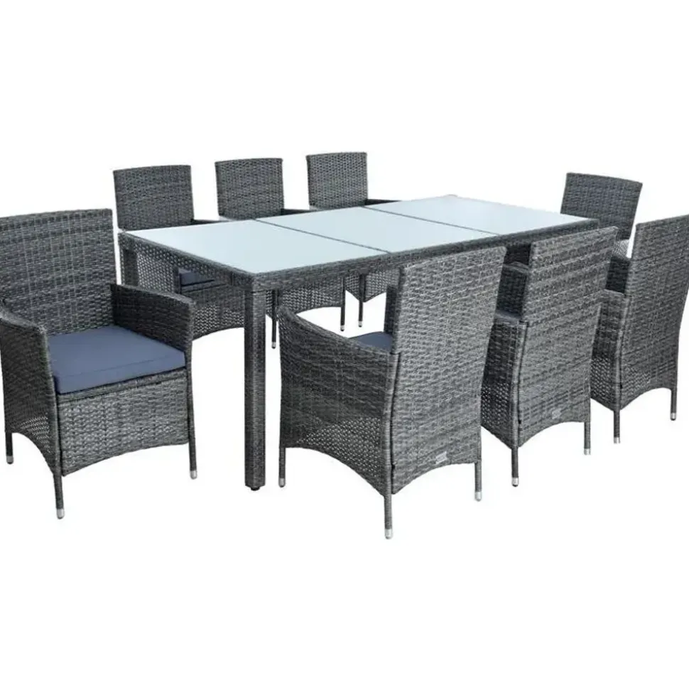 Estexo Polyrattan Set 8-tlg. Anthrazit