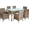 Estexo Polyrattan Set 6-tlg. Beige/Braun