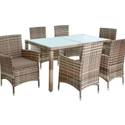 Estexo Polyrattan Set 6-tlg. Beige/Braun