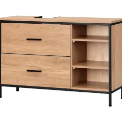 EUGAD Waschbeckenunterschrank 2 Schubladen 30 x 60 cm Beige
