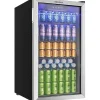 euhomy 90L Getränkekühlschrank 90 l 850 mm hoch Silber