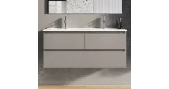 Evineo ineo2 Unterschrank B: 120 cm, 3 Auszüge, mit Griffmulde, für evineo ineo2 Doppelwaschtisch,, BE0703FM,