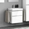 Evineo Waschtischunterschrank 2 Auszüge 59,5 x 61,7 cm Weiß