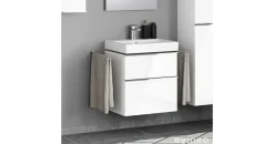 Evineo Waschtischunterschrank 2 Auszüge 59,5 x 61,7 cm Weiß
