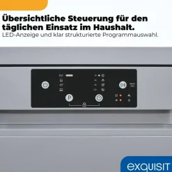 Exquisit GSP9109-450D Standgeschirrspüler (freistehend, 845 mm, Silber)