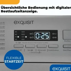 Exquisit LTO1207-030A silber-dunkel Toplader (7,5 kg, 1200 U/min)