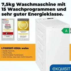Exquisit LTO51207-030A Toplader (7.5 kg, 1200 U/min)