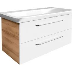 Fackelmann Waschbeckenunterschrank Milano 2 Schubladen 100 x 49,5 x 48 cm Weiß