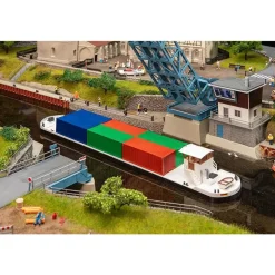 FALLER Flussfrachter mit Containern 131013 H0