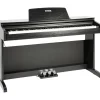 Fame DP-2000 E-Piano mit Hammermechanik, anschlagdynamischen 88 Tasten, voller Klavierklang, 16 Orchesterklangfarben, 128-fache Polyphonie, wertiges Gehäuse mit Deckel, Digital Piano in schwarz