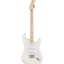 Fender Squier Sonic Stratocaster HT, E-Gitarre, Ahorngriffbrett, Weiße Schlagplatte, Arctic Weiß, Inklusive kostenloser virtueller Kurse auf Fender Play